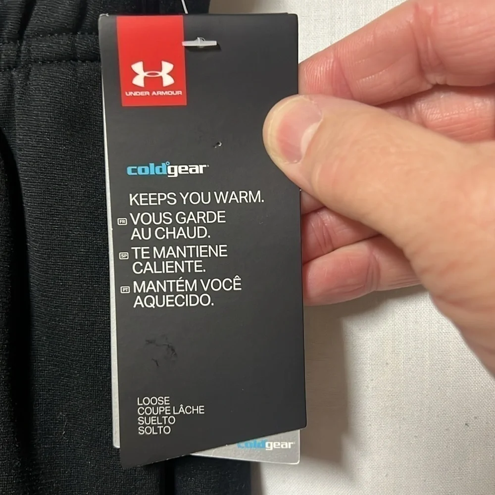 NWT Girls Under Armour coldgear joggers‎ loose fit black size YMD - Picture 3 of 6